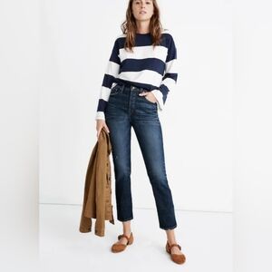 Rivet & Thread By "Madewell" Straight Ankle-Length Jeans- In Isolde Wash